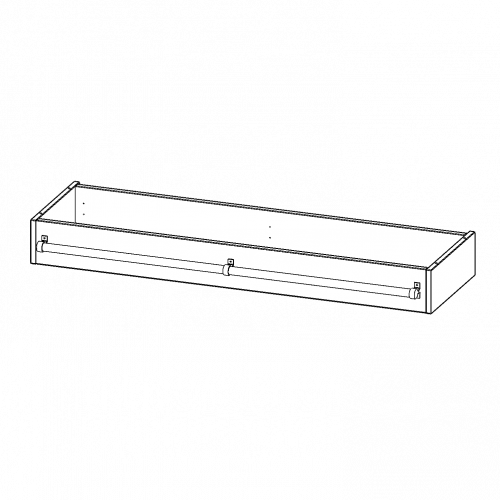 Leiterzarge zur Aufnahme einer Leiter - Serie evo180 Gesamthöhe 15 cm, für 138,7 cm breite und 40 cm tiefe Schrankwände