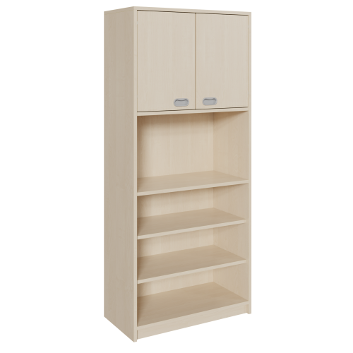 Korpus-Schrank mit 1 Doppeltür und unterem Regalteil B/H/T: 78x180x40 cm, oben 2 Türen mit Einlegeböden, unten Regalfächer, Mitte mit offenem Fach