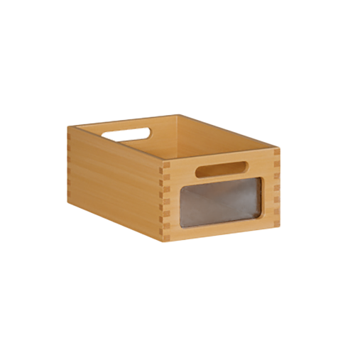 Materialkasten Holzkasten mit Sichtfenster HK 11A, B/H/T: 23,5 x 14 x 36 cm, aus Massivholz BUCHE
