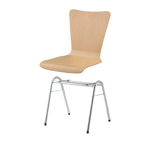 Stapelstuhl mit Schale "Madrid" und Chromgestell Sitzhöhe: 46 cm, Sitzschale Madrid mit Gestell "New York", verchromt