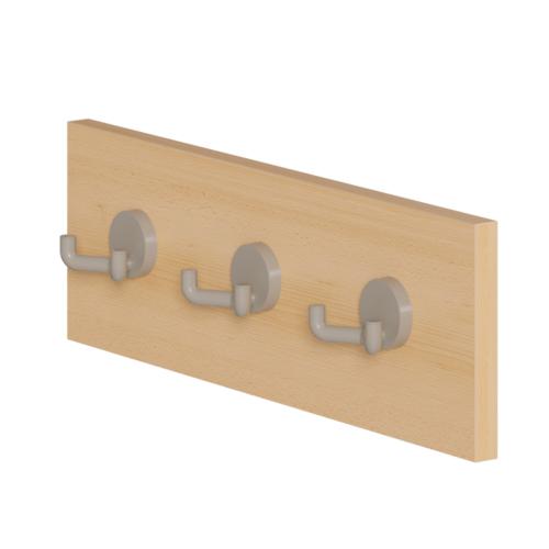 Ansatz für Bastelwagen 3 Zweifachhaken, B/H/T: 50x16x1,9 cm