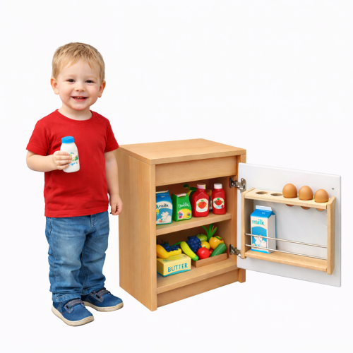 Puppenkühlschrank mit Innenausstattung B/H/T: 47x56x36 cm, als Spielmöbel