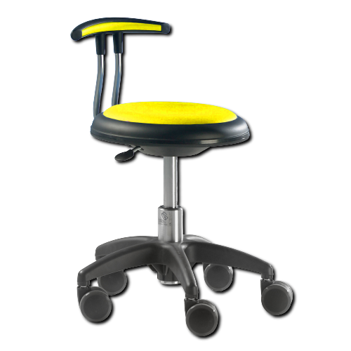 Genito Eco Drehstuhl mit Gaslift Höhenverstellung und Rückenlehne Höhenverstellung: 38-48 cm, auf Kunstoffgleitern, Kunstleder gelb