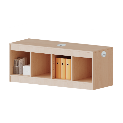 Regal, 1 Ordnerhöhe mit Kabelkanal B/H/T: 138,7x56x40 cm, inclusive Kabeldurchlässen zur Stromversorgung