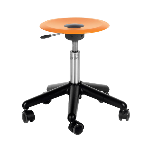 Genito UFO Hocker mit Gaslift, fahrbar, Sitzteller Polycarbonat (PC) Lieferbare Sitzhöhen: 33-41 cm  - nicht mehr lieferbar -