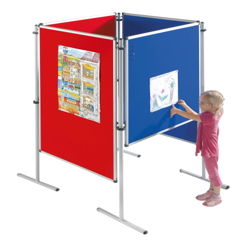 Stecktafel-Set, "Compact 4" 2x Tafel: 90x90 cm, 2x Tafel: 120x90 cm, 4x T-Fuß Stativ