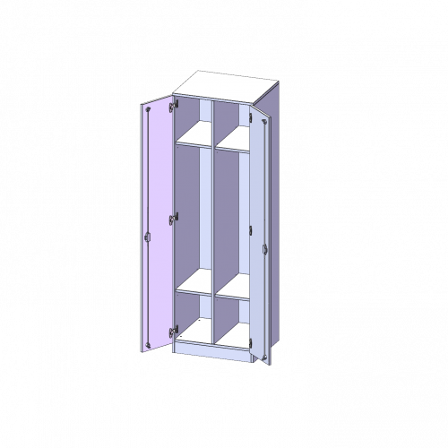 Spind Schrank, 5 Ordnerhöhen - Serie evo180 B/H/T: 60x190x50 cm, 2 durchgehende Türen, mit Sockel (81 mm)