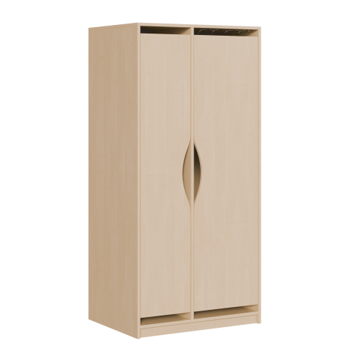Liegepolsterschrank für 130-150 cm lange Polster, mit Fächern B/H/T: 90x190x67 cm, 2türig für bis zu 5 Matratzen, Bettwäschefächer, Korpus mit Dekortüren