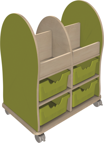 Leseratte Maxi mit 4 Fächern und 4 Schubladen Mit 4 x ErgoTray C2 in Multicolor E