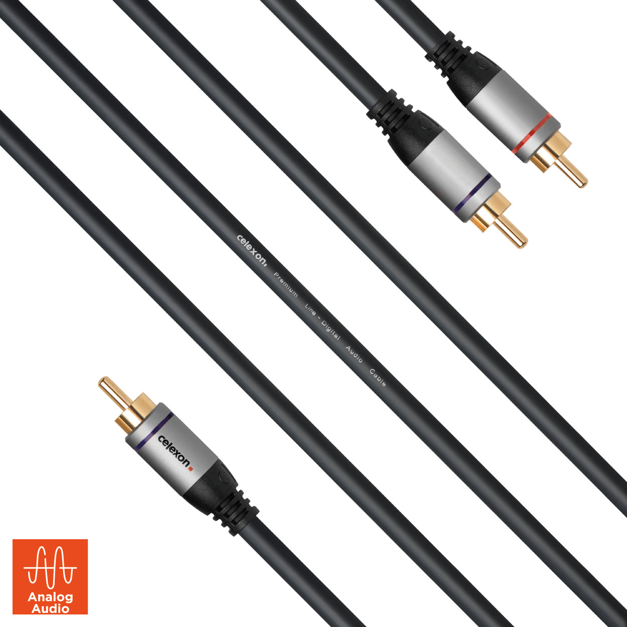 celexon Cinch auf 2x Cinch Audiokabel 1,5m - Professional Line