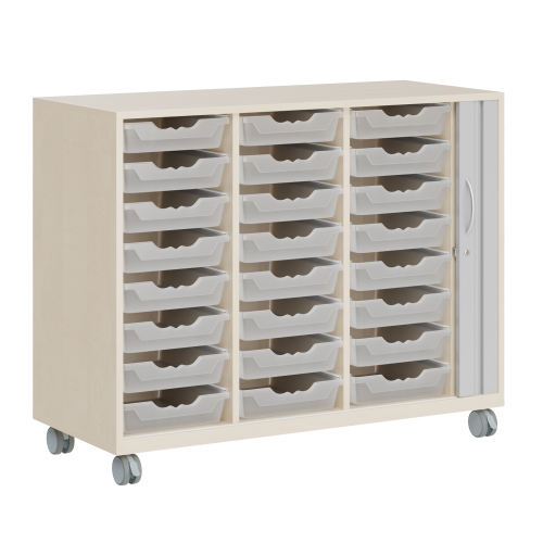 Ergo Tray Sideboard Serie CSRF 3 mit Rollotür B/H/T: 117,9x84,8x50 cm, auf Standfüßen, 24 flache Ergotray-Boxen