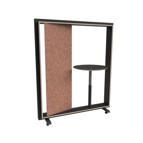 RollingRack, mobiles Regal mit Schwenktafel und Stehtisch B/H/T: 165x190x44 cm