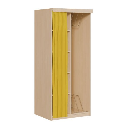 Liegepolsterregal mit Vorhang für 160 cm lange Polster, mit Fächern B/H/T: 80x190x72 cm, für bis zu 4 Matratzen, seitliche Bettwäschefächer, in Korpusbauweise