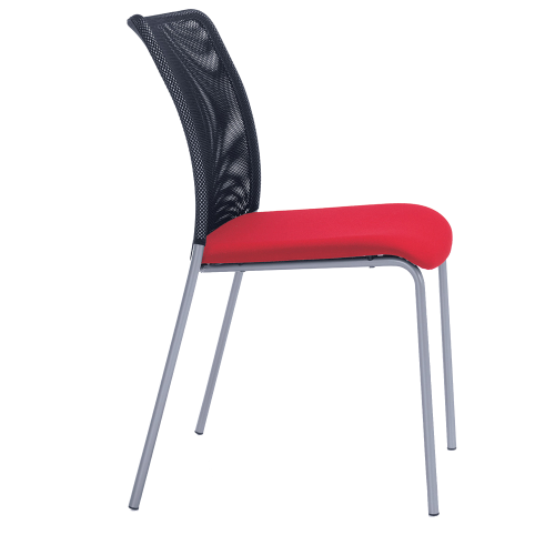 Konferenzstuhl SOLA mit 4-Fußgestell B/H/T: 50x88x58 cm, Sitzhöhe: 50 cm, mit schwarzem Gestell