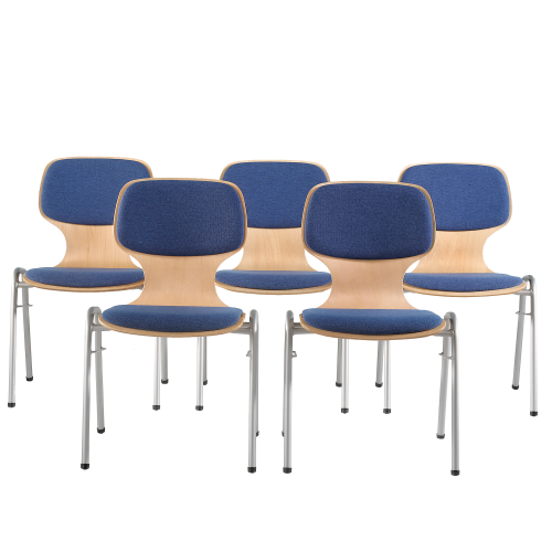 Schalenstuhl gepolstert mit Rundrohrgestell, stapelbar Sitzhöhe: 46 cm, mit Sitz- und Rückenpolster und Vierfuß- Rundrohrgestell