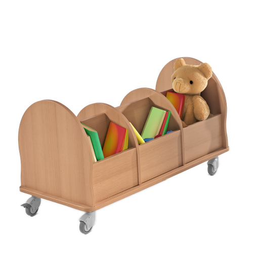 Bücherwagen Leseratte Mini B/H/T: 110x60x55 cm, mit 6 Fächern und gerundeten Seitenwangen