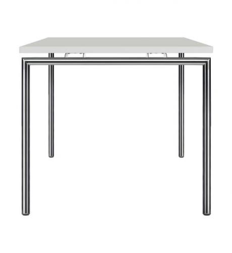 Schreibtisch mit 4-Fuß-Rundrohrgestell und melaminharzbeschichteter Tischplatte B/H/T: 140x72x70 cm, Plattenstärke: 19 mm