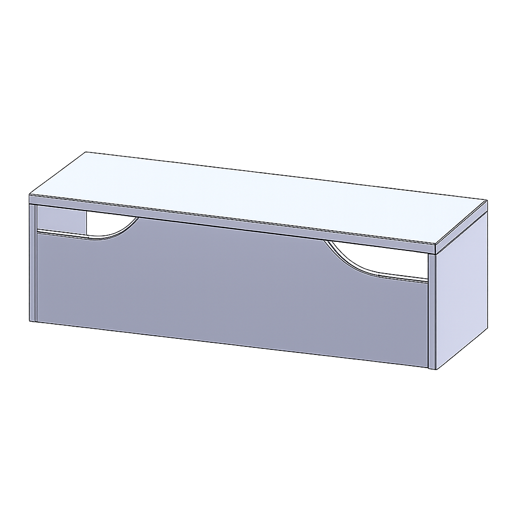 Sitzbank mit stabiler 25-mm-Sitzplatte B/H/T: 100x35x30 cm, auch stapel- bzw. übereinanderschiebbar in Verbindung mit weiteren Sitzbänken der Serie