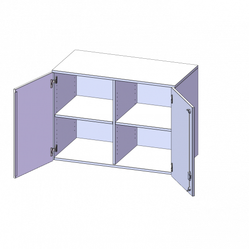 Aufsatzschrank, 2 Ordnerhöhen - Serie evo180 B/H/T: 100x72x40 cm, 2 Türen, abschließbar, mit Mittelwand