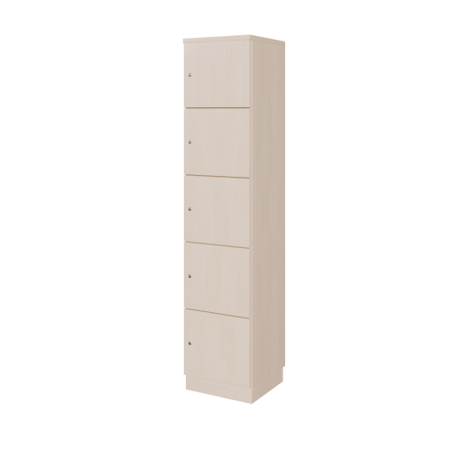Schließfachschrank mit 5 Fächern B/H/T: 41x190x42 cm, Türen rechts hängend, verschieden schließend