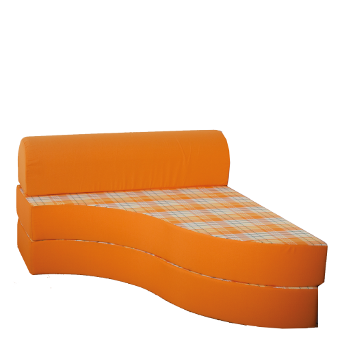 Bett-Sofa mit Rückenrolle B/H/T: 120x40x133 cm, Bezug Kunstleder