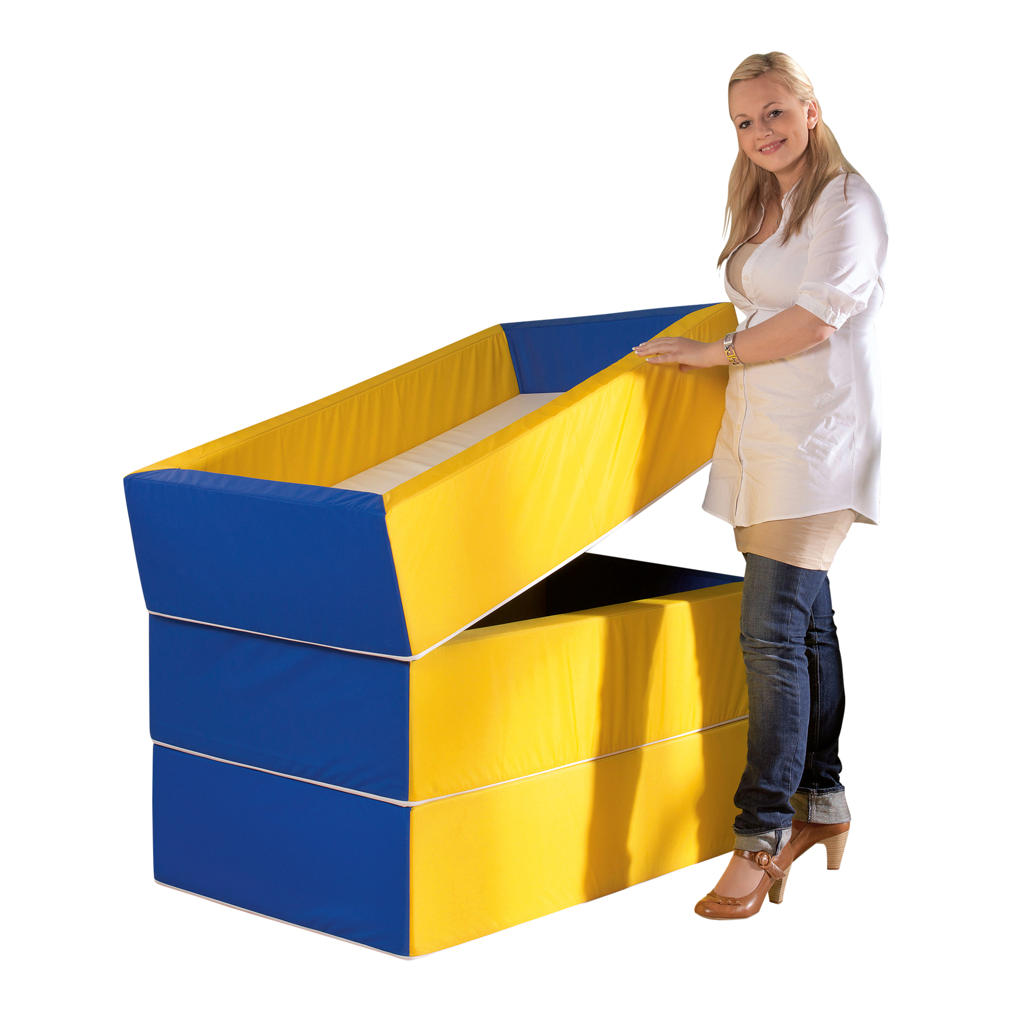stapelbares Schaumstoffkinderbett B/H/T: 64x25x114 cm, Kunstleder