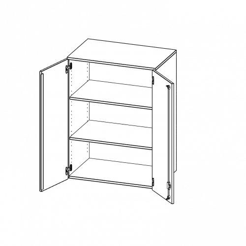 Aufsatzschrank, 3 Ordnerhöhen - Serie evo180 B/H/T: 80x108x60 cm, 2 Türen, abschließbar