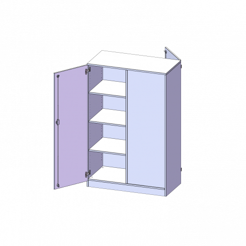 Raumteiler Schrank, 4 Ordnerhöhen - Serie evo180 B/H/T: 100x154x50 cm, 2 Türen, wechselseitig angeordnet, abschließbar, mit Sockel (81 mm)