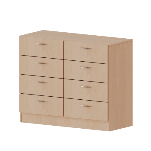 Schubladenschrank, 2 Ordnerhöhen - Serie evo180 B/H/T: 100x82x40 cm, 8 Schubladen, mit Sockel (81 mm)