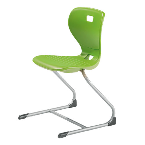 Ergostar Freischwinger Schulstuhl Sitzschalenfarbe Limonengrün, Sitzhöhe 46 cm