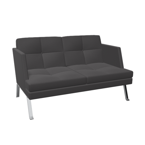 2er Sofa Ona mit Metallgestell & Seitenschale B/H/T: 141x84x85 cm, Stoffgruppe C3 (schwer entflammbar), Gestellfarbe Chrom