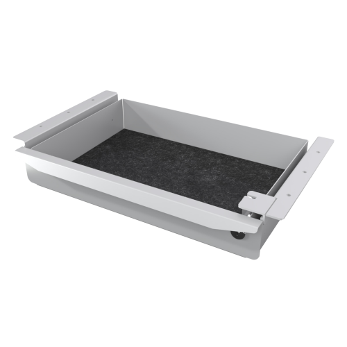 Schubkasten für höhenverstellbare Tische Modell EHC Farbe silber (weißaluminium) RAL9006