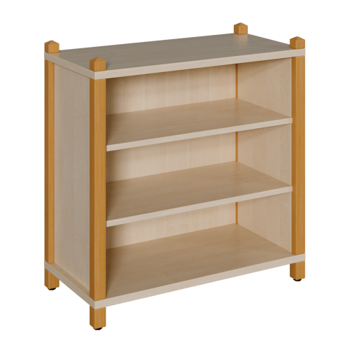 Stollen-Regal mit 3 Fächern B/H/T: 106 x 80 x 40 cm, Regal mit 2 verstellbaren Einlegeböden, 3seitig geschlossen