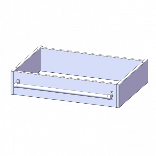 Leiterzarge zur Aufnahme einer Leiter - Serie evo180 Gesamthöhe 15 cm, für 70,3 cm breite und 50 cm tiefe Schrankwände