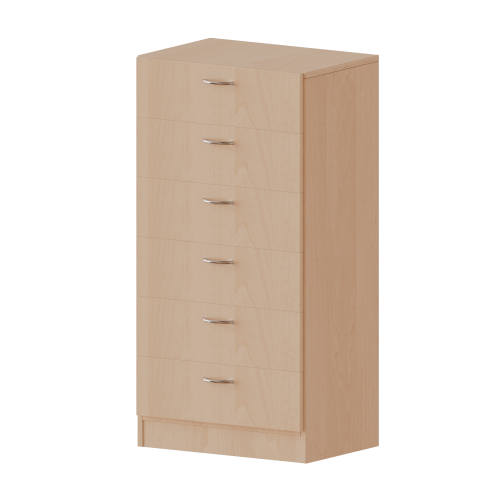 Schubladenschrank, 3 Ordnerhöhen - Serie evo180 B/H/T: 60x118x50 cm, 6 Schubladen, mit Sockel (81 mm)
