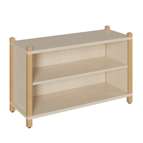 Stollen-Regal mit 2 Fächern B/H/T: 106x60x40 cm, Regal mit 1 verstellbaren Einlegeboden, 3seitig geschlossen