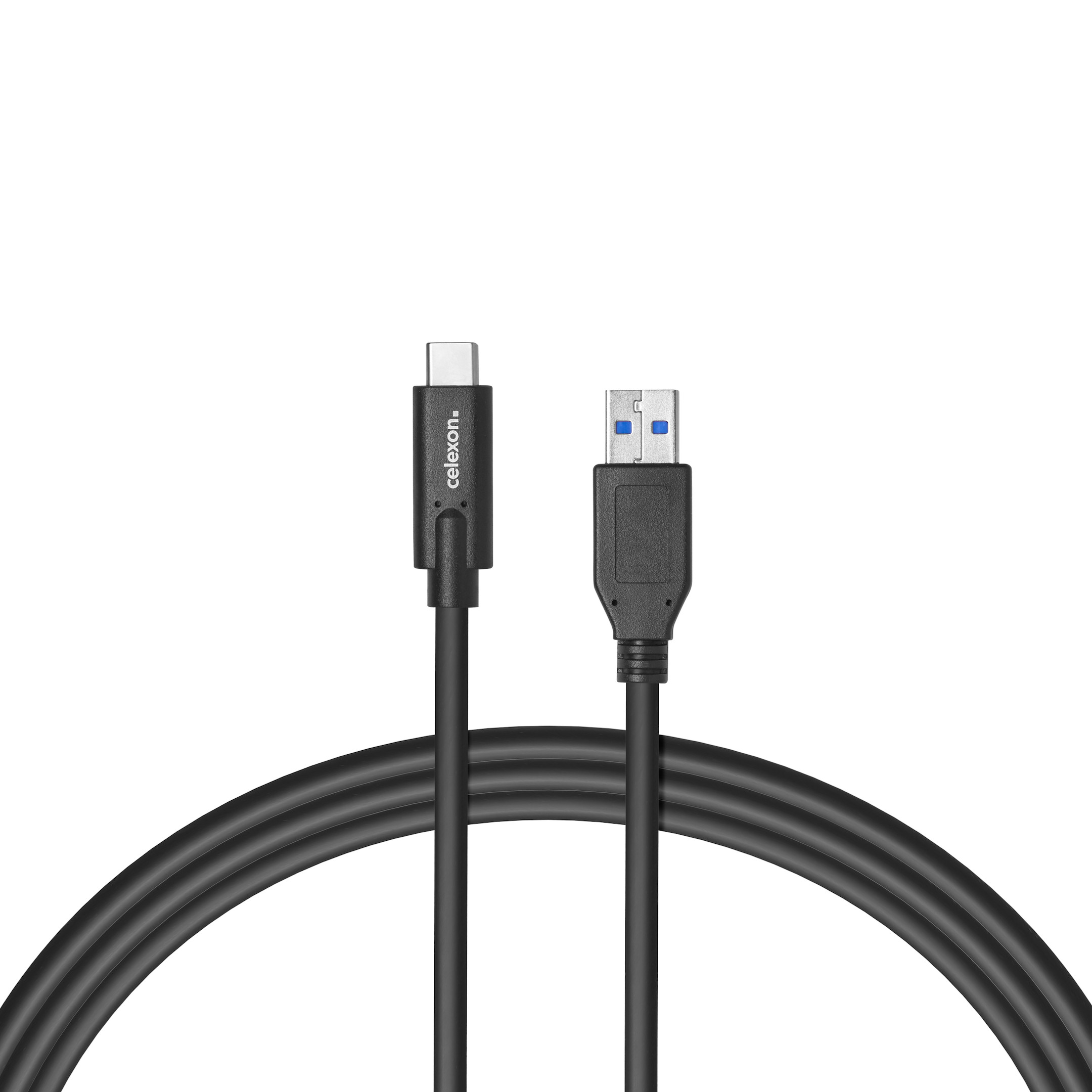 celexon USB-C auf USB-A Kabel - USB 3.2 Gen 2x1 0,5m, schwarz