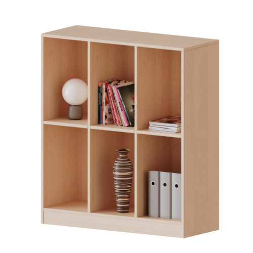 Taschenregal, 3 Ordnerhöhen - Serie evo180 B/H/T: 104,5x118x40 cm, 6 hohe Fächer, mit Sockel (81 mm)