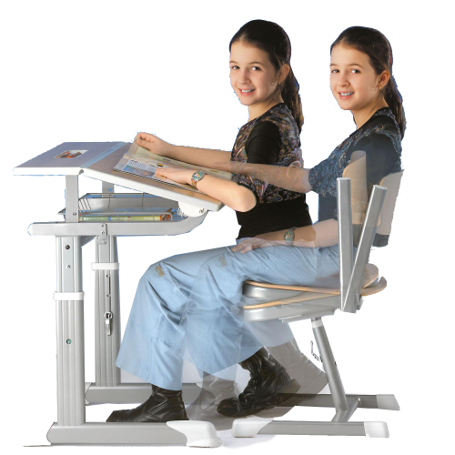 Aluflex Schultisch mit Höhenverstellung mit Höhenverstellung: 58-70 cm, 1er Schülertisch