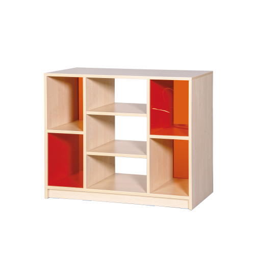 Korpus-Raumteiler B/H/T: 102x80x40 cm, wechselseitig mit Rückwand aus Plexiglas, mittig Regal