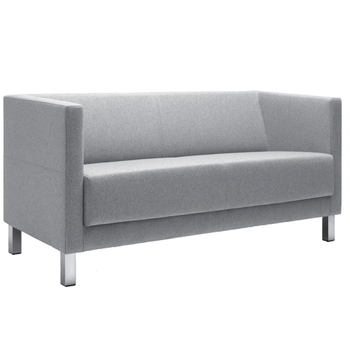 SIT!Box - 3er Sofa mit Armlehne B/H/T: 150x71x68 cm, Sitzhöhe: 44 cm, 4-Fuß Gestell in chrom, Bezug Stoff