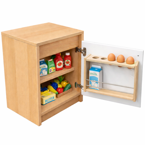 Puppenkühlschrank mit Innenausstattung B/H/T: 47x56x36 cm, als Spielmöbel