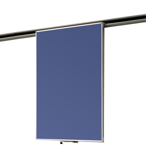 Tafel Stahlemaille blau 2-seitig für Media-Rail 1 B/H: 100x75 cm