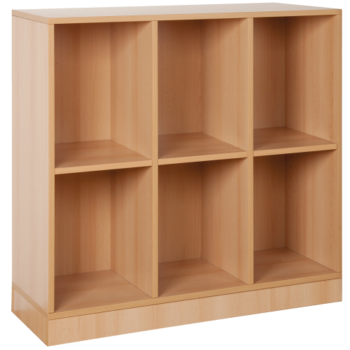 Offenes Regal mit 6 Fächern & Mittelwänden B/H/T 98 x 98 x 40cm, Dekor wählbar, mit Rollen