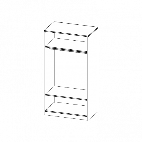 Garderobenregal,  5 Ordnerhöhen - Serie evo180 B/H/T: 100x190x60 cm, mit Garderobenstange, mit Sockel (81 mm)