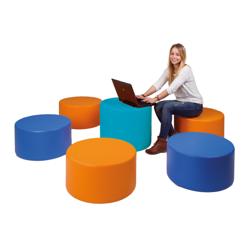 Sitzhocker "Rund" mit Kunstlederbezug Sitzhocker "Rund" Dm. 37 cm, SH: 35 cm