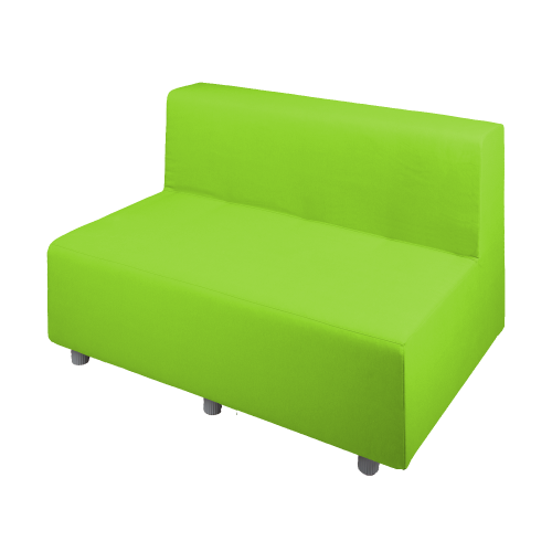 Relax! - Zweiersitzbank mit Lehne, Bezug Kunstleder oder Stoff B/H/T: 104x70x72cm, Sitzhöhe: 39 cm, Stoff schwer entflammbar