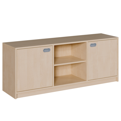Korpus-Raumteilerschrank, dreiteilig B/H/T: 152x60x40 cm, links und rechts je 1 Tür, mittiges Regalteil, 3 Einlegeböden
