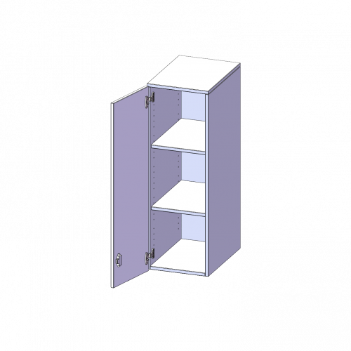 Aufsatzschrank für ErgoTray Serie, 3 Ordnerhöhe - Serie evo180 B/H/T: 36,1x108x40 cm, 1 Tür, Tür öffnet links