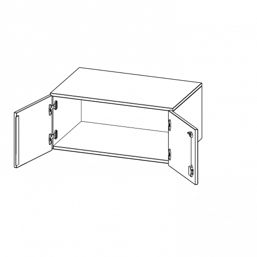Aufsatzschrank, 1 Ordnerhöhe - Serie evo180 B/H/T: 80x36x60 cm, 2 Türen, abschließbar